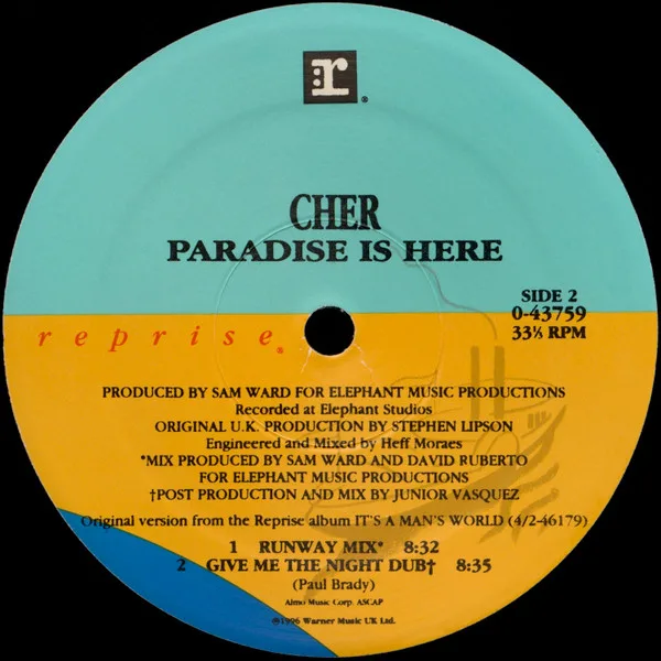 Album cover for Paradise Is Here by Cher