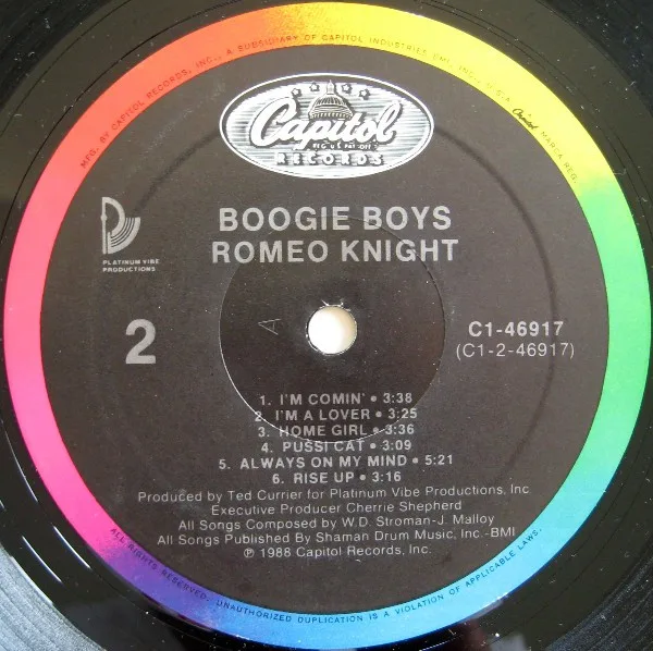 Album cover for Romeo Knight by Boogie Boys