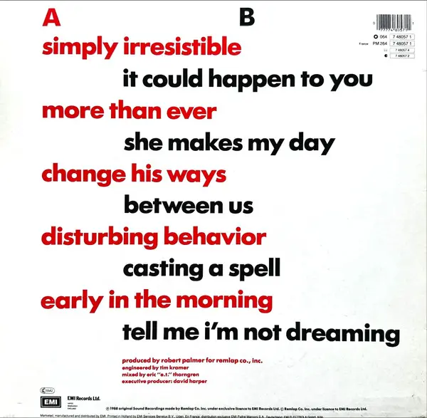 Robert Palmer - Heavy Nova - 1988 - Pop Rock - EMI - Vinyl 1x LP, Album