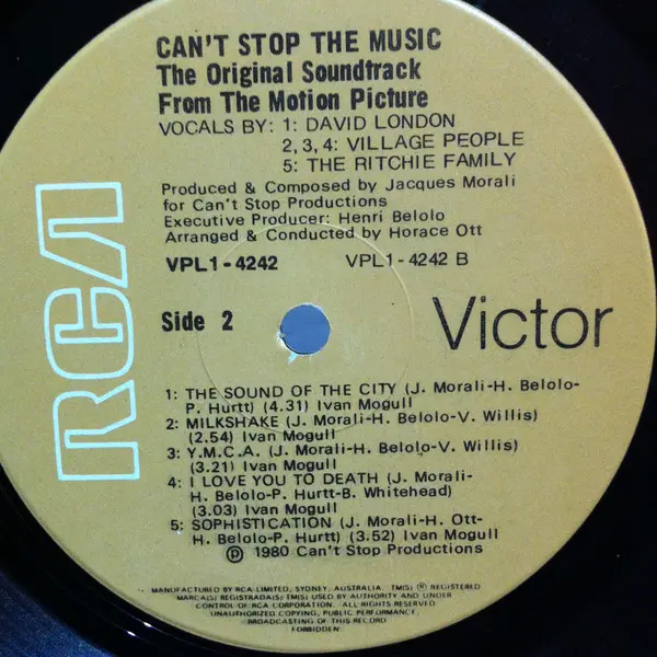 Village People - Can't Stop The Music - The Original Soundtrack Album, Electronic, Pop, Stage & Screen, Disco, Soundtrack, 19