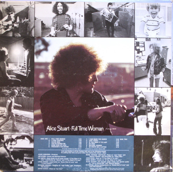 Alice Stuart - Full Time Woman, Folk, World, & Country, Rock, Country Rock, Folk Rock, 1970 - Fantasy, US, Vinyl 1x LP, Album