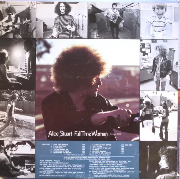 Alice Stuart - Full Time Woman, Folk, World, & Country, Rock, Country Rock, Folk Rock, 1970 - Fantasy, US, Vinyl 1x LP, Album