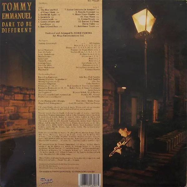 Tommy Emmanuel - Dare To Be Different - 1990 - -Mega -Vinyl 1x LP, Album