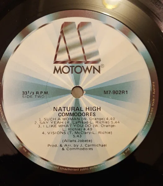 Album cover for Natural High by Commodores