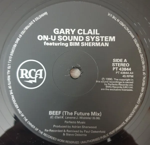 Album cover for Beef (The Future Mix) by Gary Clail & On-U Sound System Featuring Bim Sherman