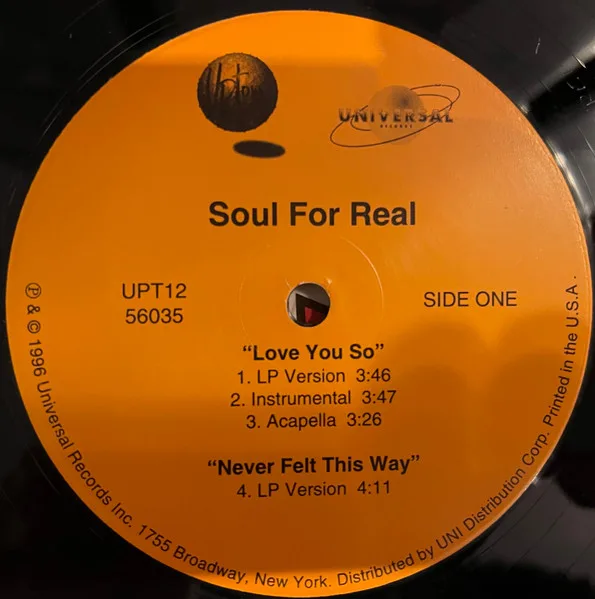 Album cover for Love You So by Soul For Real