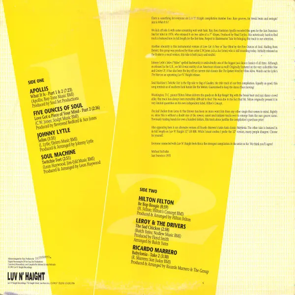 Various - What It Is!, Funk / Soul, Jazz, Funk, Latin Jazz, Soul-Jazz, 1993 - Luv N' Haight, US, Vinyl 1x LP, Compilation