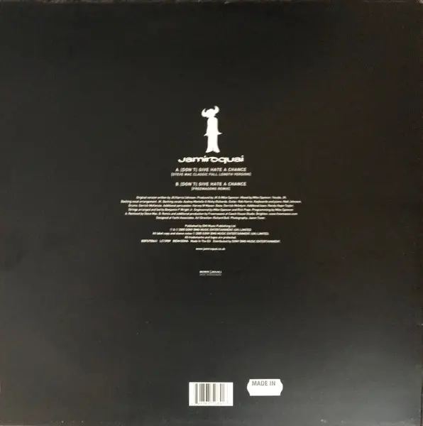Jamiroquai - (Don't) Give Hate A Chance, Electronic, Garage House, House, 2005 - Sony BMG Music Entertainment, UK, Vinyl 1x 1