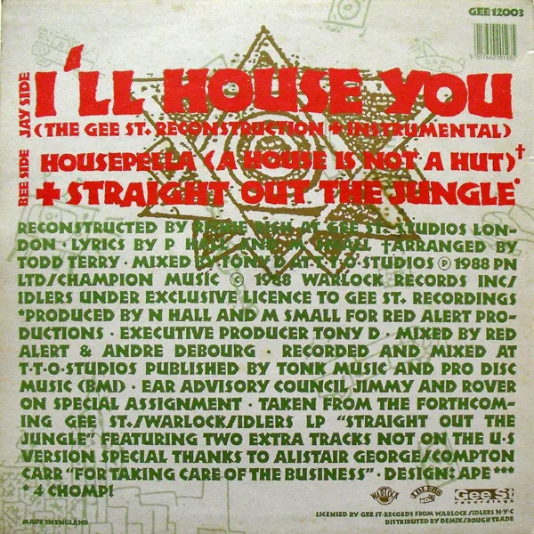 Album cover for I'll House You (The Gee St. Reconstruction) by Richie Rich Meets Jungle Brothers