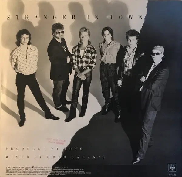 Toto - Stranger In Town - 1984 -Pop Rock -CBS -Vinyl 1x 12", 45 RPM