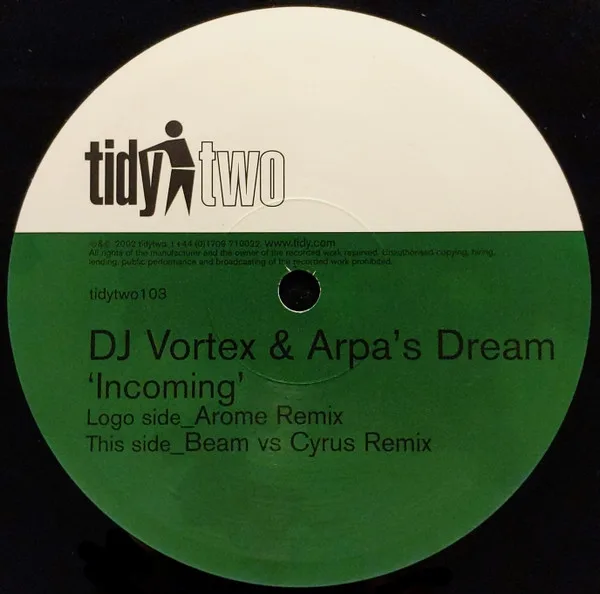 Album cover for Incoming by DJ Vortex & Arpa's Dream