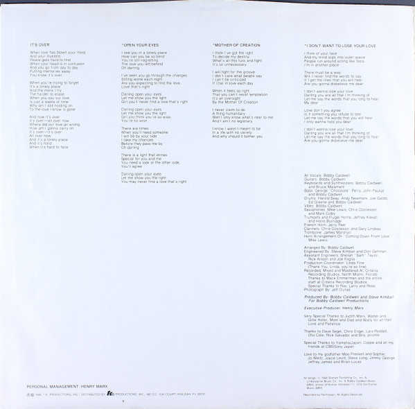 Bobby Caldwell - Cat In The Hat, Funk / Soul, Funk, Soul, 1980 - Clouds, US, Vinyl 1x LP, Album, Stereo Volunteer Press