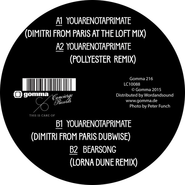 Hess Is More - Bearsong / Primate Remixes, Electronic, House, 2015 - Gomma, Germany, Vinyl 1x 12"