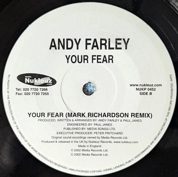Album cover for Your Fear by Andy Farley