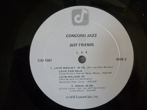 LA4 - Just Friends, Jazz, Latin, Bossa Nova, Cool Jazz, 1978 - Concord Jazz, US, Vinyl 1x LP, Album, Limited Edition Direct T
