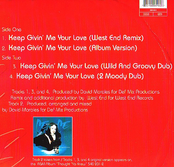 Ce Ce Peniston - Keep Givin' Me Your Love - 1994 - Garage House, House - A&M PM, A&M Records - Vinyl 1x 12", 33 ⅓ RPM, Single