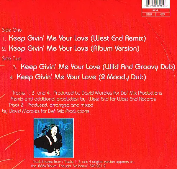 Ce Ce Peniston - Keep Givin' Me Your Love - 1994 - Garage House, House - A&M PM, A&M Records - Vinyl 1x 12", 33 ⅓ RPM, Single