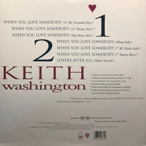 Album cover for When You Love Somebody by Keith Washington