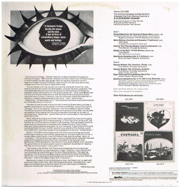 Various - A Clockwork Orange, Classical, Baroque, Classical, Romantic, 1972 - RCA Red Seal, Australia, Vinyl 1x LP, Compilati