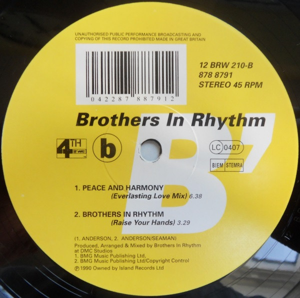 Brothers In Rhythm - Such A Good Feeling, Electronic, House, 1991 - 4th & Broadway, UK, Vinyl 1x 12", 45 RPM, Stereo