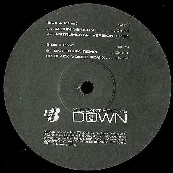 Album cover for You Can't Hold Me Down by Us3