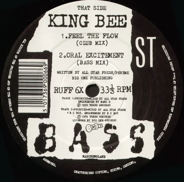 King Bee - Back By Dope Demand, Hip Hop, Hip Hop, Hip-House, 1991 - 1st Bass, UK, Vinyl 1x 12", 33 ⅓ RPM