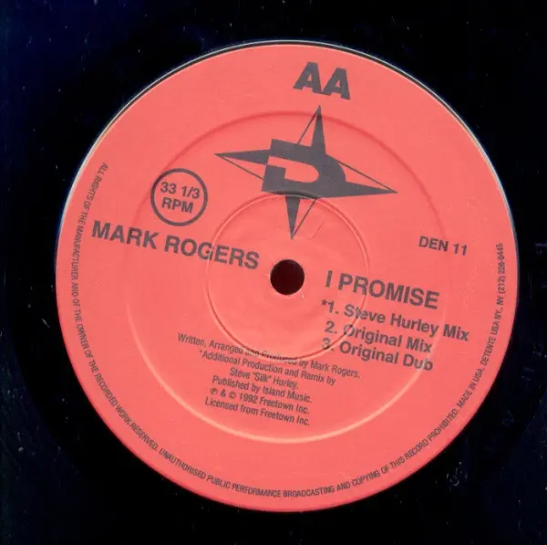 Mark Rogers - I Promise - 1992 - Deep House, House - Detente - Vinyl 1x 12", 33 ⅓ RPM