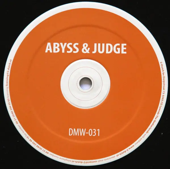 Abyss & Judge - Rapture / Shadows, Electronic, Hardstyle, 2008 - Dutch Master Works, Netherlands, Vinyl 1x 12", 45 RPM