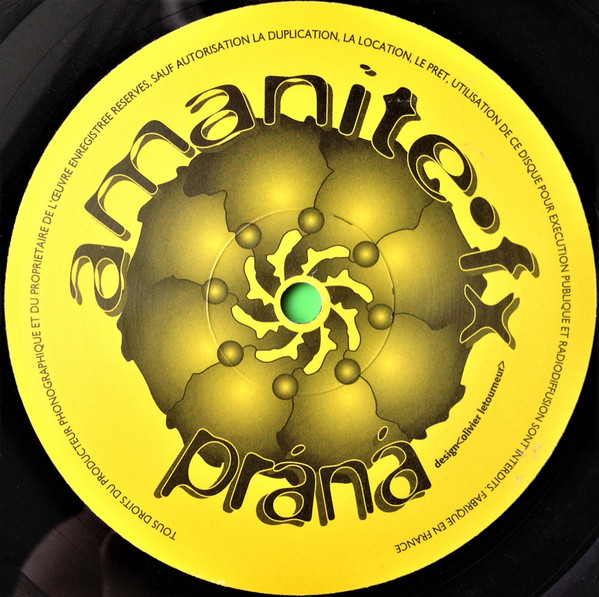 Amanite FX & Prana - Black Rain - 1996 - Goa Trance - POF Music - Vinyl 1x 12", 45 RPM
