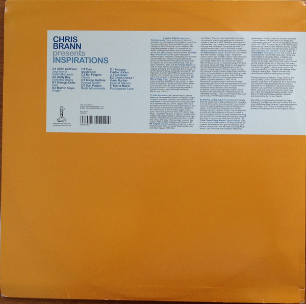 Chris Brann - Inspirations, Electronic, Jazz, Downtempo, Latin, Soul-Jazz, 2002 - Karma Giraffe, UK, Vinyl 3x 12", Compilatio