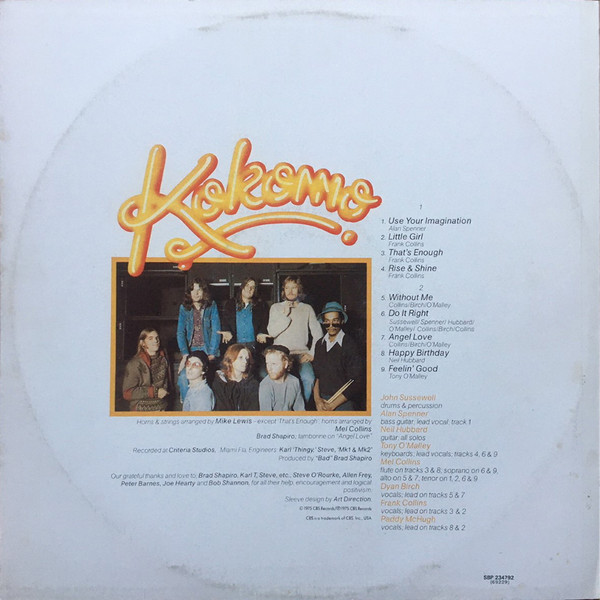 Kokomo - Rise And Shine, Funk / Soul, Disco, Soul, 1975 - CBS, Australia, Vinyl 1x LP, Album, Stereo