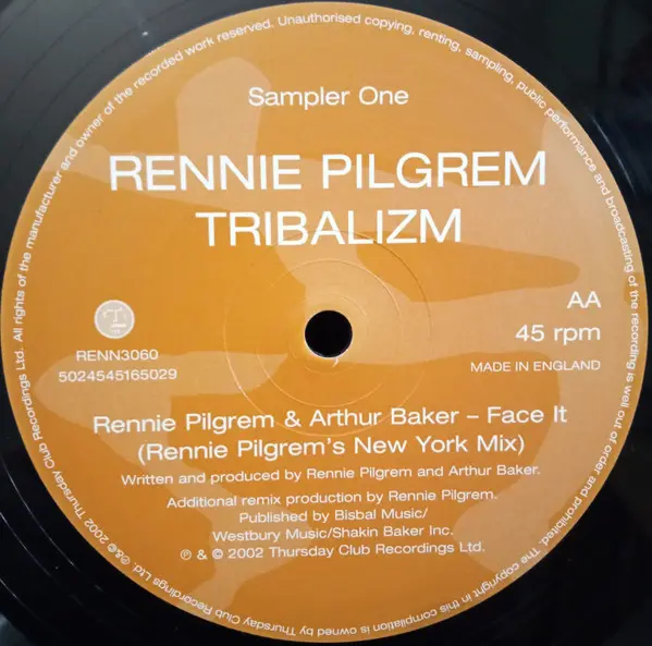 Rennie Pilgrem & Meat Katie / Rennie Pilgrem & Arthur Baker - Tribalizm (Sampler One), Electronic, Breaks, 2002 - Thursday Cl
