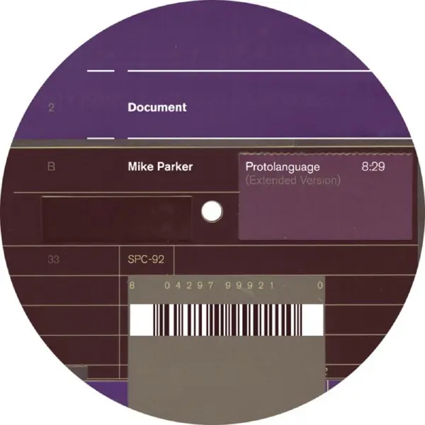 Audion / Mike Parker - Document Part 2, Electronic, Techno, 2010 - Spectral Sound, US, Vinyl 1x 12", 33 ⅓ RPM