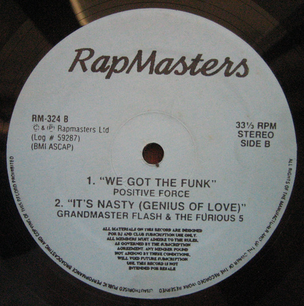 Various - Rapmasters, Funk / Soul, Hip Hop, Disco, Electro, Funk, Pop Rap, Rapmasters, US, Vinyl 1x 12", Unofficial Release, 