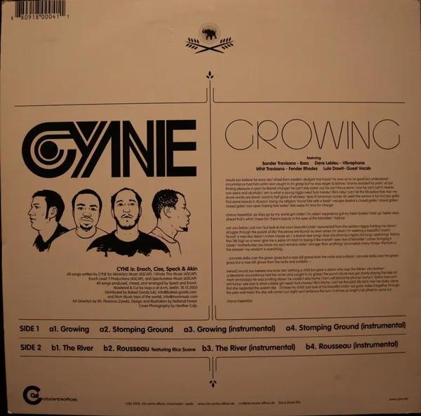 Album cover for Growing by Cyne