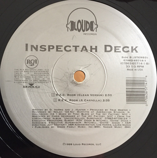 Inspectah Deck - R.E.C. Room, Hip Hop, 1999 - Loud Records, RCA, Steven Rifkind Company, US, Vinyl 1x 12", 33 ⅓ RPM, Single, 