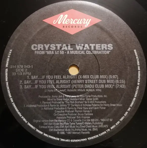 Crystal Waters - Say...If You Feel Alright, Electronic, Garage House, House, 1997 - Mercury, US, Vinyl 1x 12", 33 ⅓ RPM
