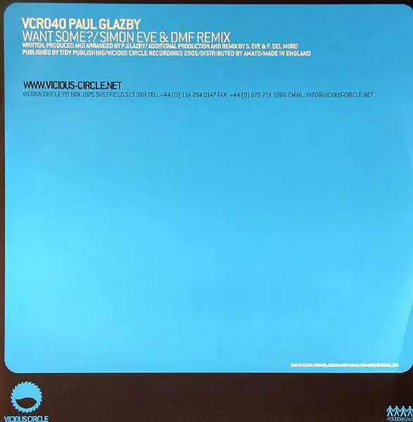 Paul Glazby - Want Some?, Electronic, Hard House, 2005 - Vicious Circle Recordings, UK, Vinyl 1x 12"