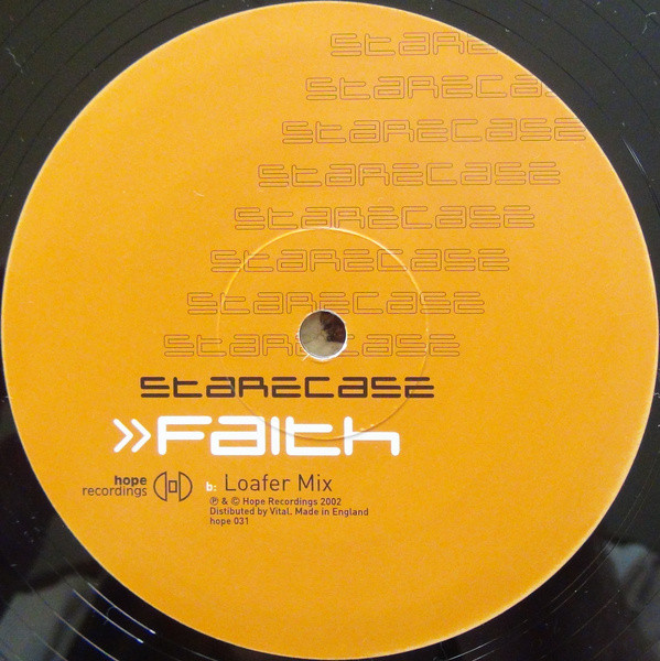 Starecase - Faith, Electronic, Breaks, Progressive House, Progressive Trance, 2002 - Hope Recordings, UK, Vinyl 1x 12"