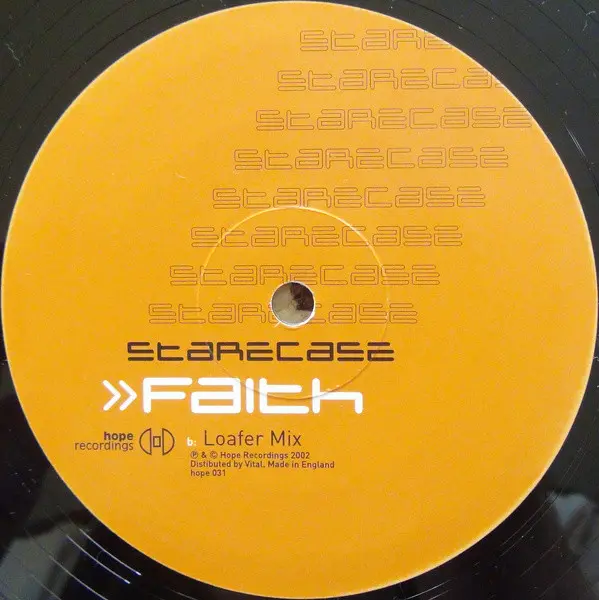 Starecase - Faith, Electronic, Breaks, Progressive House, Progressive Trance, 2002 - Hope Recordings, UK, Vinyl 1x 12"
