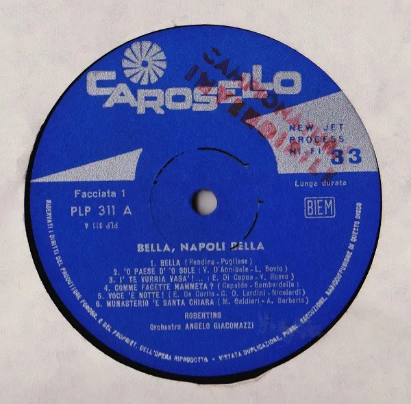 Album cover for Bella Napoli Bella by Robertino Loretti