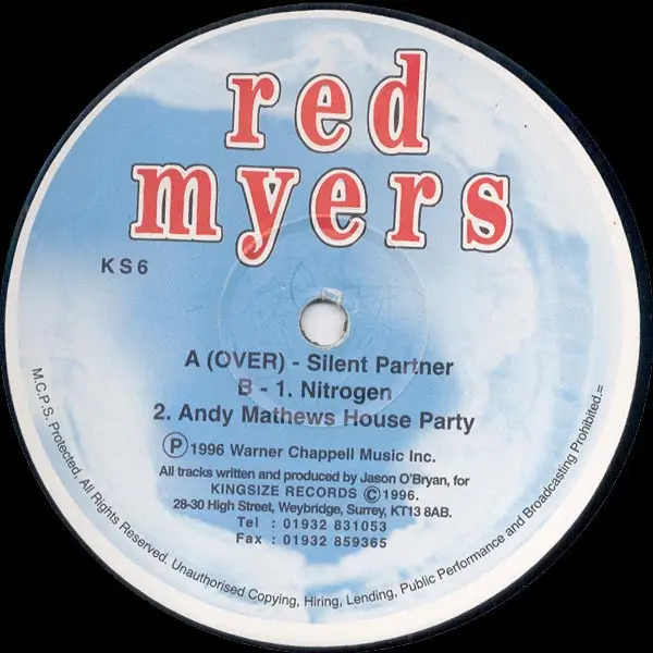 Red Myers - Three Minus Two Equals Zero E.P., Electronic, Big Beat, Breakbeat, 1996 - Kingsize, UK, Vinyl 1x 10", EP