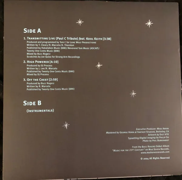 Album cover for Transmitting Live by Bucc Rogerz