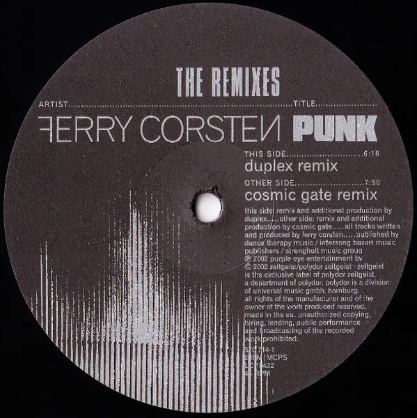 Album cover for Punk (The Remixes) by Ferry Corsten