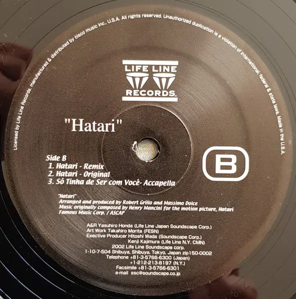 Sepia - Só Tinha de Ser com Vocé / Hatari, Electronic, Latin, Downtempo, Jazzdance, Latin, 2002 - Life Line Records (2), Japa