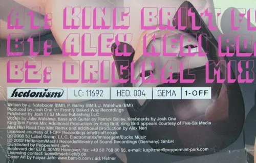 Josh One - Contemplation, Electronic, House, 2002 - Hedonism, Germany, Vinyl 1x 12"