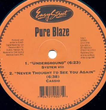 Blaze - Pure Blaze, Electronic, Deep House, Garage House, House, 1999 - Easy Street Records, US, Vinyl 2x 12", 33 ⅓ RPM, Comp