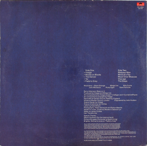 Visage - Visage - 1980 - Synth-pop - Polydor - Vinyl 1x LP, Album, Stereo 18 - Presswell Pressing