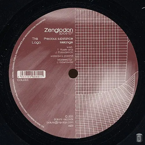 Zenglodon - Spice EP, Electronic, Progressive Trance, 2001 - Baluns Records, Sweden, Vinyl 1x 12", EP