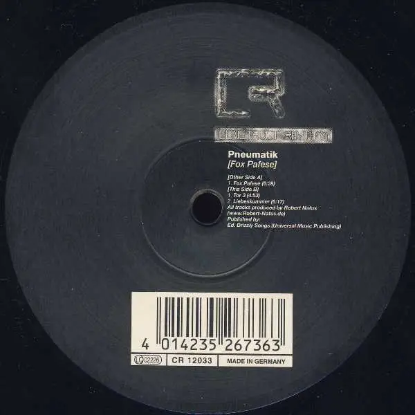 Pneumatik - Fox Pafese, Electronic, Hard Techno, Schranz, Techno, 2002 - Construct Rhythm, Germany, Vinyl 1x 12"
